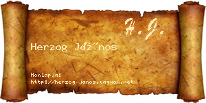 Herzog János névjegykártya